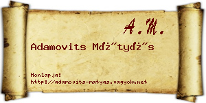 Adamovits Mátyás névjegykártya